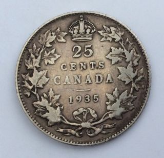1935 25c Canada 25 Cents,  Silver.  800 photo