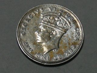 1945c Newfoundland Five Cent Silver Coin (au+) 1527a photo