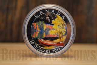 $20 Autumn Bliss 1 Oz.  Fine Silver Coin Canada 2013 photo