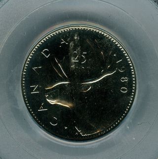 1980 Canada 25 Cents Pcgs Pl - 68 Finest Graded photo