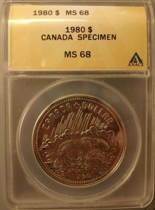 1980 Canada Arctic Specimen Dollar Ms68 Anacs Km 128 photo
