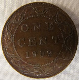 1909 Canada Large Cent Penny Please See Pictures And Description Low Mintage photo