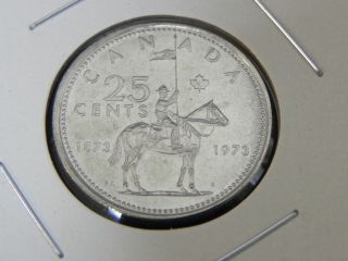 1973 Ms Unc Canadian Canada Rcmp Mountie Quarter Twenty Five 25 Cent Small Bust photo