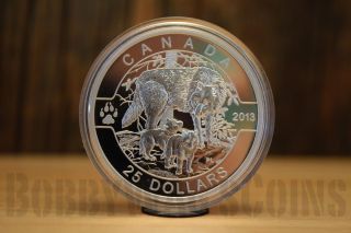 1 Oz Fine Silver Coin - The Wolf - Mintage: 8500 (2013) photo