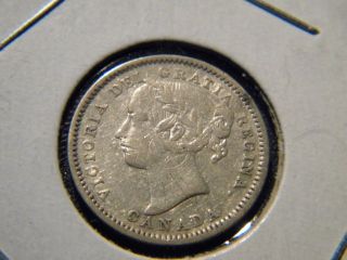 1900 Canadian Ten Cents - 10 Victoria Queen Silver Coin photo