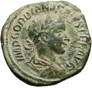 Gordian Iii Sestertius Laetitia Authentic Roman Gvf photo