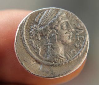 Roman Silver Republican Denarius Of P.  Plautius Hypsaeus 60 Bc Vf+++ photo