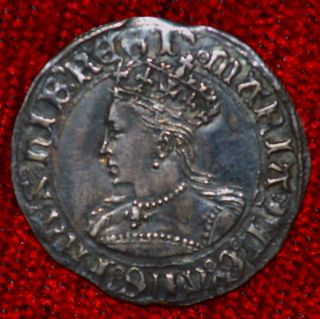 Choice Mary I English Silver Groat - Daughter Of Henry Viii - Minted 1553 - 1554 photo