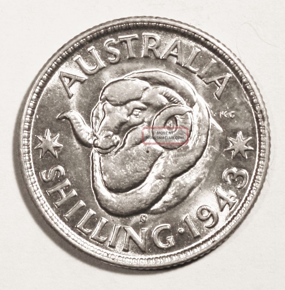Australia 1 Shilling 1943 - S Brilliant Uncirculated Silver Coin Australia photo