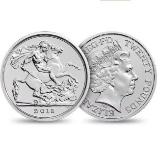 The St George And The Dragon 2013 Uk £20 Fine Silver Coin Brilliant Uncirculated photo