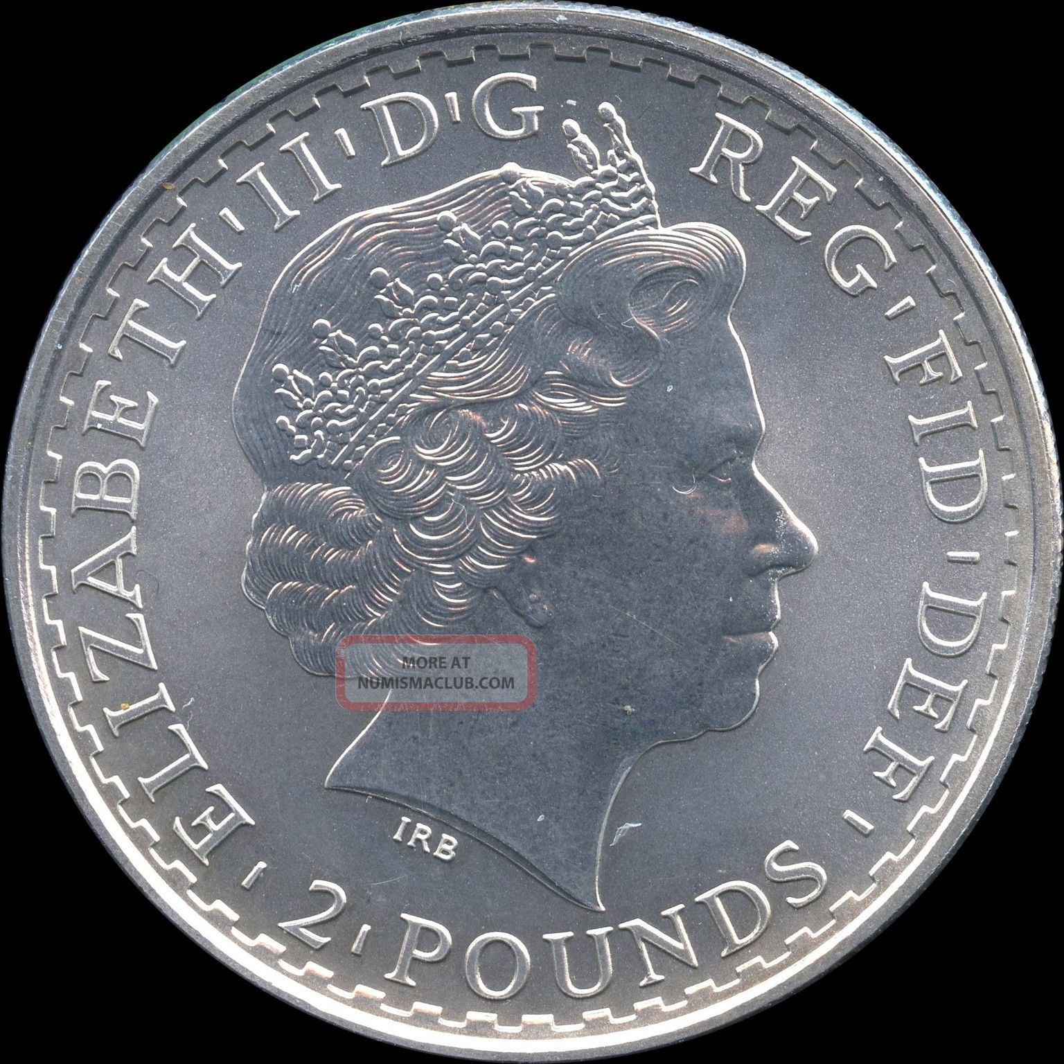 2000 Great Britain 2 Pound 1 Oz. Silver Coin (32. 54 Grams. 9580 Silver) No Tax