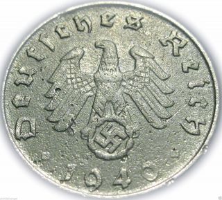 ♡ Germany - German Third Reich 1940d 5 Reichspfennig - Ww2 Coin W/ Swastika photo
