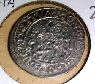 Lithuania 1567 1/2 Groschen Coin,  King Sigismund Ii,  Hammered Silver photo