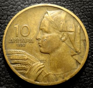 Yugoslavia,  1955 10 Dinara Fnr Legend Coin photo