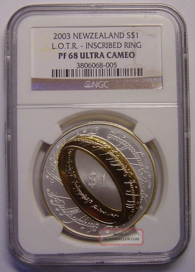 Zealand Dollar 2003 Silver Ngc Pf68uc Lord Of The Rings Australia & Oceania photo