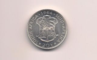South Africa 1964 20 Cents Silver Proof Coin photo