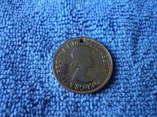 1959 British 1/2 Penny Coin - C photo