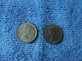 2 1958 British 6 Pence Cons - C photo
