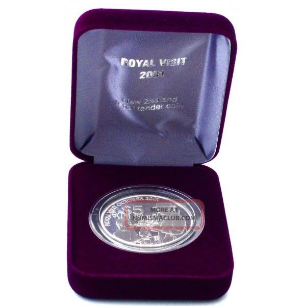 Zealand: 2001 Royal Visit To Nz,  $5 Dollar Silver Proof Coin,  Rare Australia & Oceania photo
