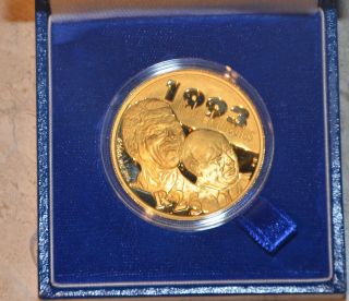 2007 Nelson Mandela De Klerk Protea 1oz 24ct Gold Coin South Africa photo