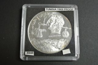 1969 Tunisia Silver Proof 1 Dinar photo