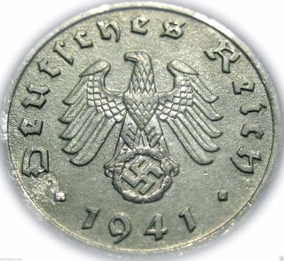 ♡ Germany - German Third Reich 1941a Reichspfennig - Ww2 Coin W/ Swastika photo