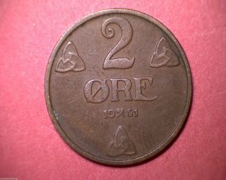 1951 Norway 2 Ore Coin photo