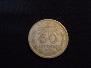 Mexico Coin 50 Centavos.  720 Silver photo