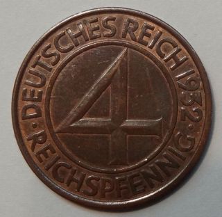 Germany - 4 Reichspfennig 1932e Km 75 photo