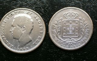 Portugal / 1868 - 500 Reis / D.  Luis I / Silver Coin photo