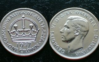 Australia / 1937 - 1 Crown / Silver Coin photo