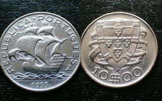 Portugal / 10 Escudos - 1933 / Silver Coin photo