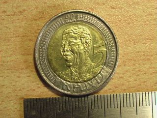 Nelson Mandela 5 Rand 2008 Comemorative Coin,  Bimetal,  F/vg photo