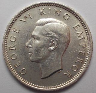 Zeland 6 Pence 1944 Silver Coin Km 8 Au - Bu photo