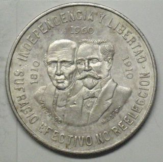 1960 Mexico 10 Silver Pesos As Pictured 8356 Asw S70 photo