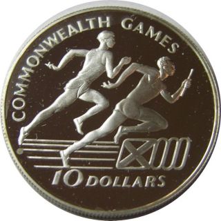 Elf Jamaica 10 D 1986 Silver Proof Commonwealth Games Running photo