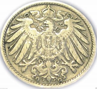 Germany - The German Empire - German 1901g 10 Pfennig Coin - Rare - 100+ Years Old photo