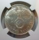 - Ngc Ms - 62 1937 - F 2 Reichsmark Mark - Bu / Unc - Nazi Era Silver Coin - Germany photo 2