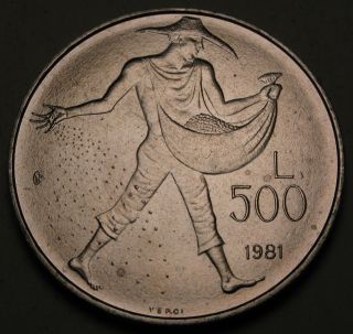 San Marino 500 Lire 1981 - Silver - Virgil ' S Death.  - Aunc photo