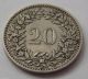 1896 Switzerland Nickel 20 Rappen Coin Europe photo 1