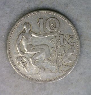 Czechoslovakia 10 Korun 1932 Silver Coin (42) photo