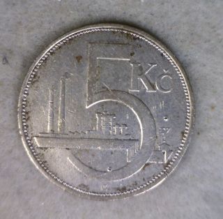 Czechoslovakia 5 Korun 1929 Silver Coin (43) photo