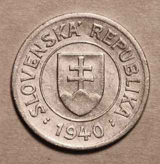 Slovakia 1 Korun 1940 Almost Uncirculated Coin photo