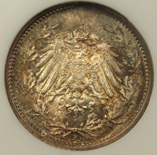 1918 - F Germany 1/2 Mark Ngc Ms67 - Rare Bu Coin photo