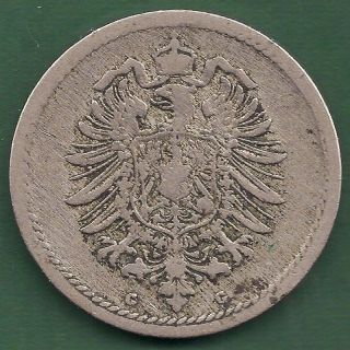 Germany 5 Pfennig Copper - Nickel 1889 G photo