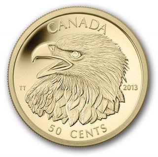 1/25 Oz Pure Gold Coin - Bald Eagle - Mintage: 10000 (2013) 50 Cents photo