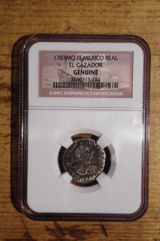 El Cazador 1783 1 Real Ngc Certified Silver Shipwreck Coin Good Detail Spain photo