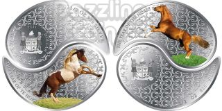 Fiji 2 X 1 Dollar 2014 Yin & Yang - Year Of The Horse - Fine Silver Proof Coin photo