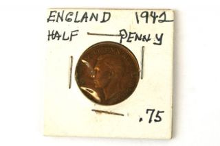 Half Penny Bronze Coin Great Britain 1942 photo