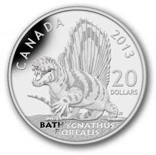 2013 1oz Rcm 999 Silver Coin Dinosaur.  Mintage Only 8500 photo